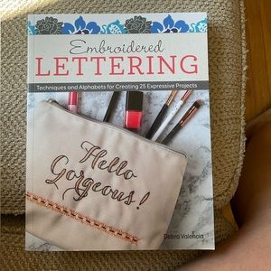 Embroidered lettering book